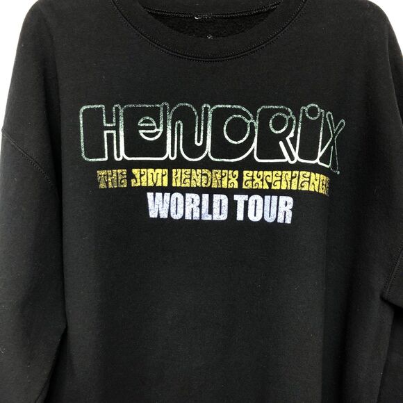 Jimi Hendrix Experience World Tour 67 Black Graphic Sweatshirt XL Rock Concert - Picture 5 of 10